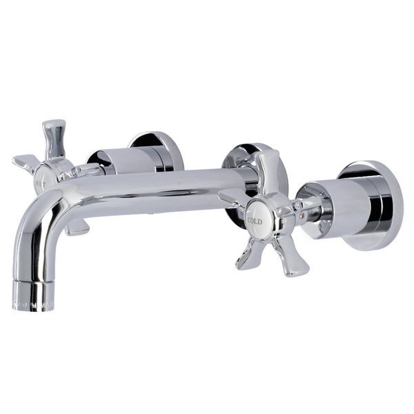 KS8121NX Two-Handle Wall Mount Bathroom Faucet, Polished Chrome, Kingston Brass, Mfr#: KS8121NX